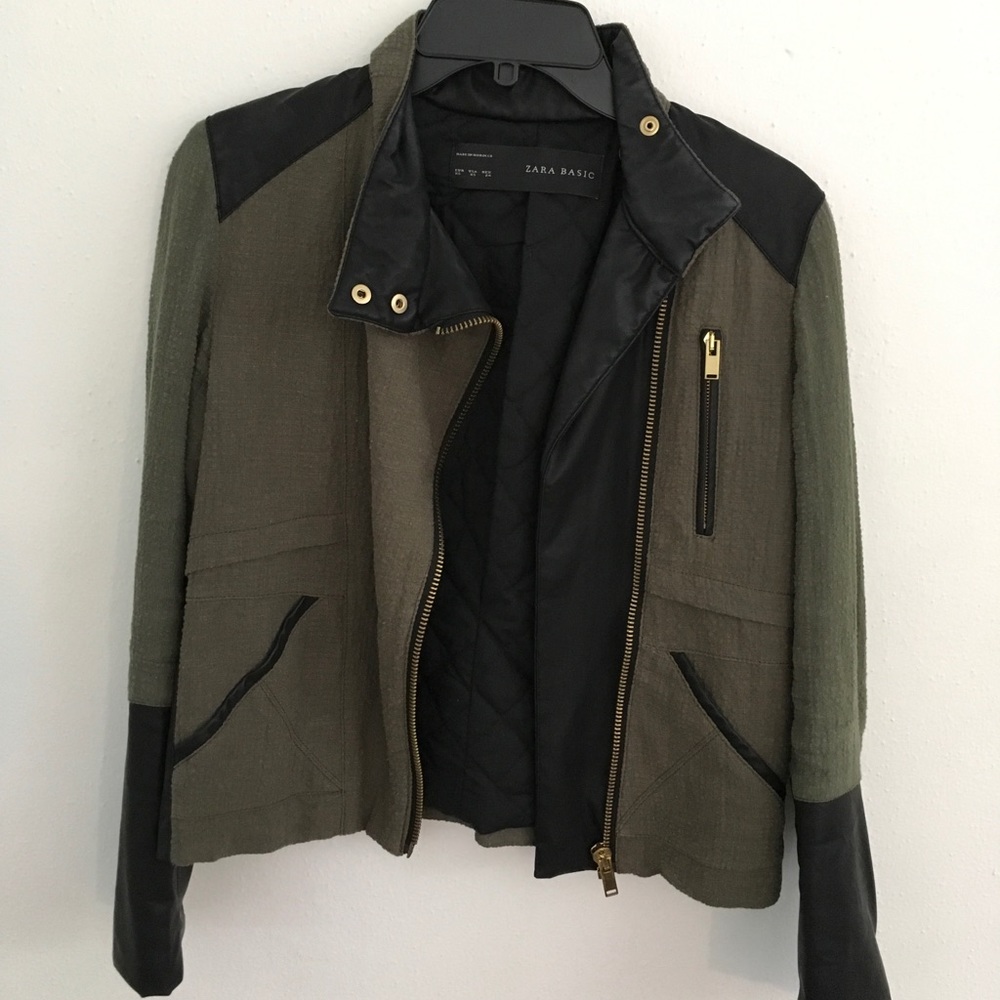 Zara motorcycle leather jacket